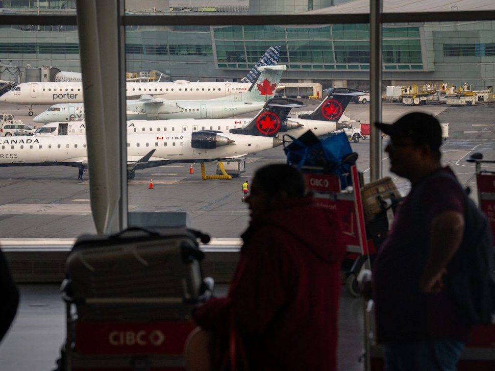 The Air Canada check-in area inside Terminal 1 of Toronto Pearson International Airport is pictured in Mississauga, Ont., on Wednesday, August 13 2025. THE CANADIAN PRESS/Arlyn McAdorey