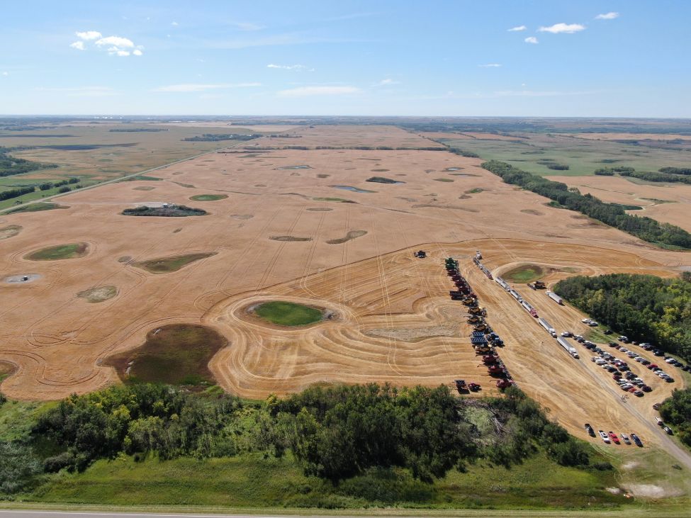 a massive field with the picture taken by aerial view