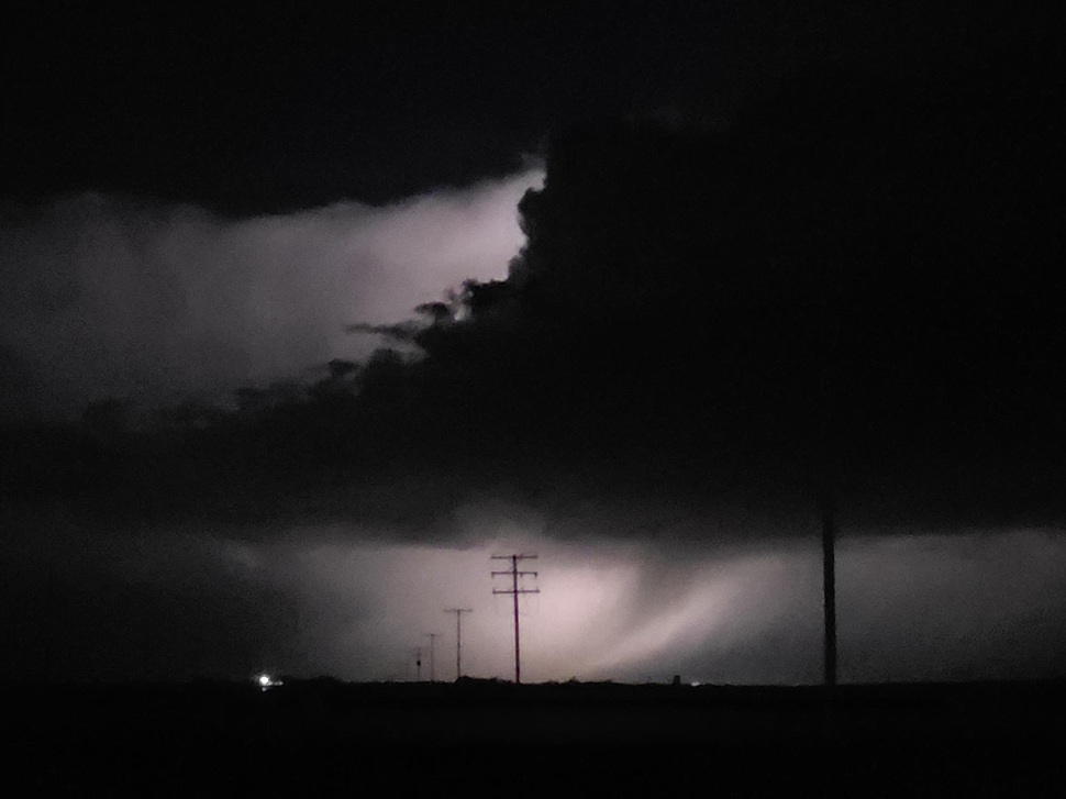 A shot from Highway 32 near Cabri during the storms. (photo by Hayden Michaels)