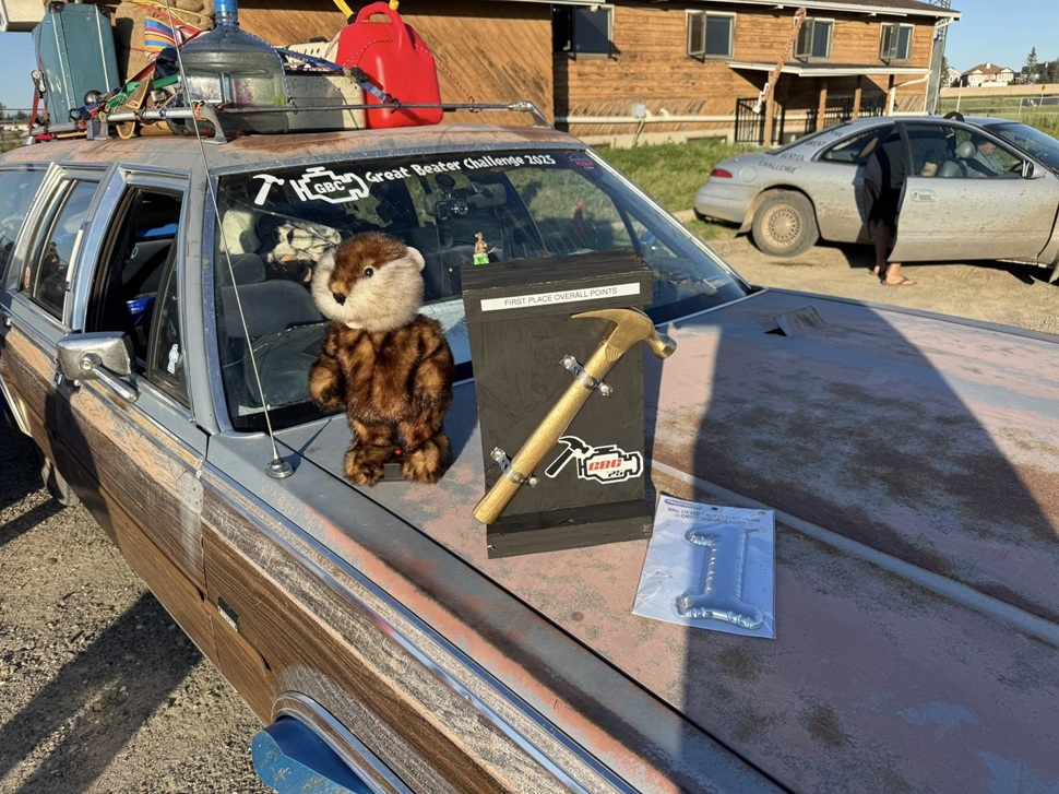 The first-place prize for the Great Beater Challenge 2025. (photo courtesy of Dustin Vipond)