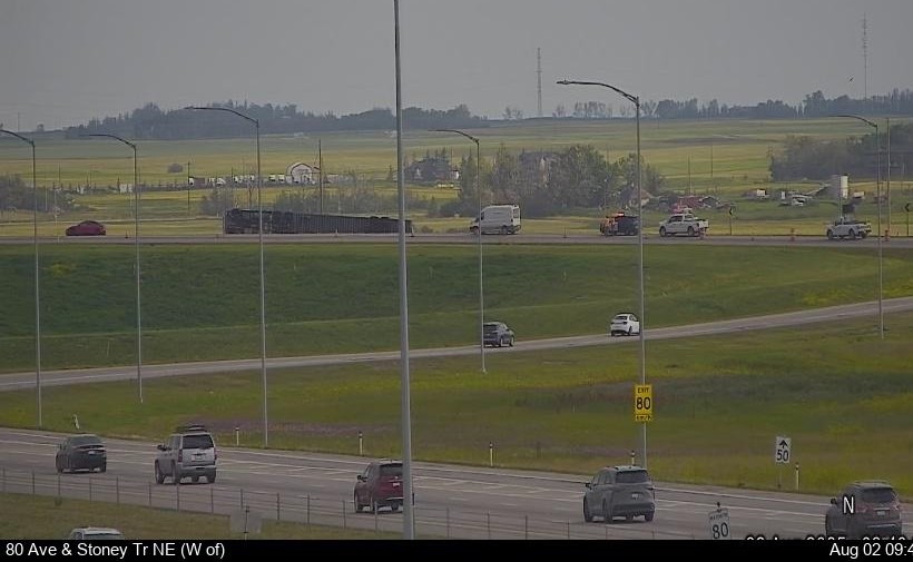 A traffic incident has closed the northbound Stoney Trail NE exit to westbound 96 Avenue NE. Photo / YYC Transportation / X