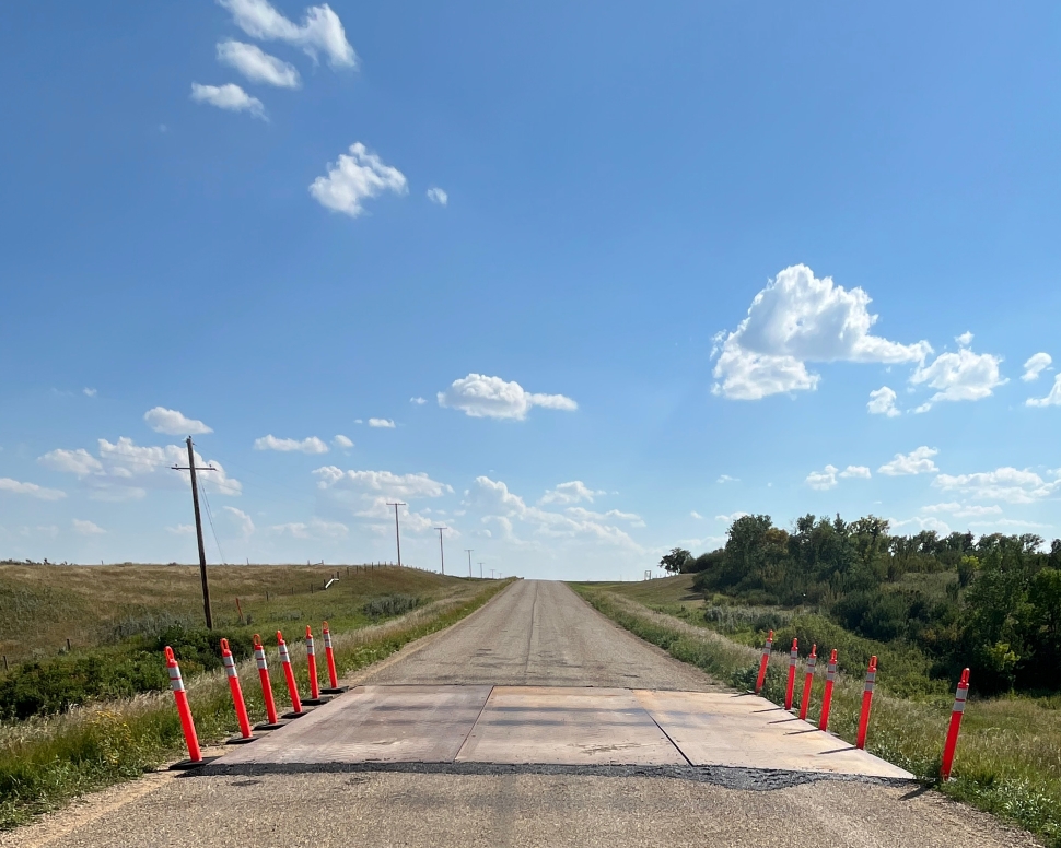 Highway 28 with metal plates 