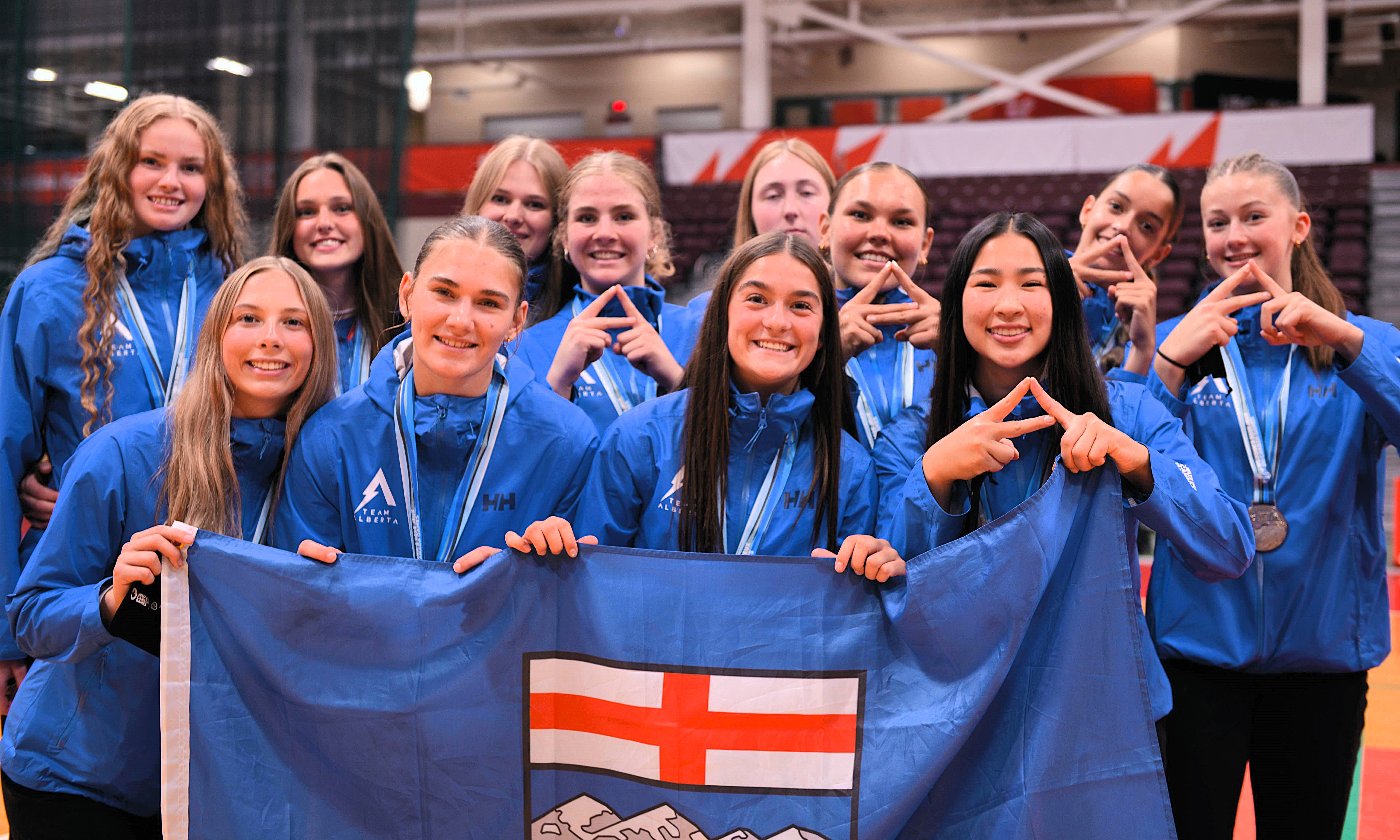 Alberta women's volleyball team silver medalists