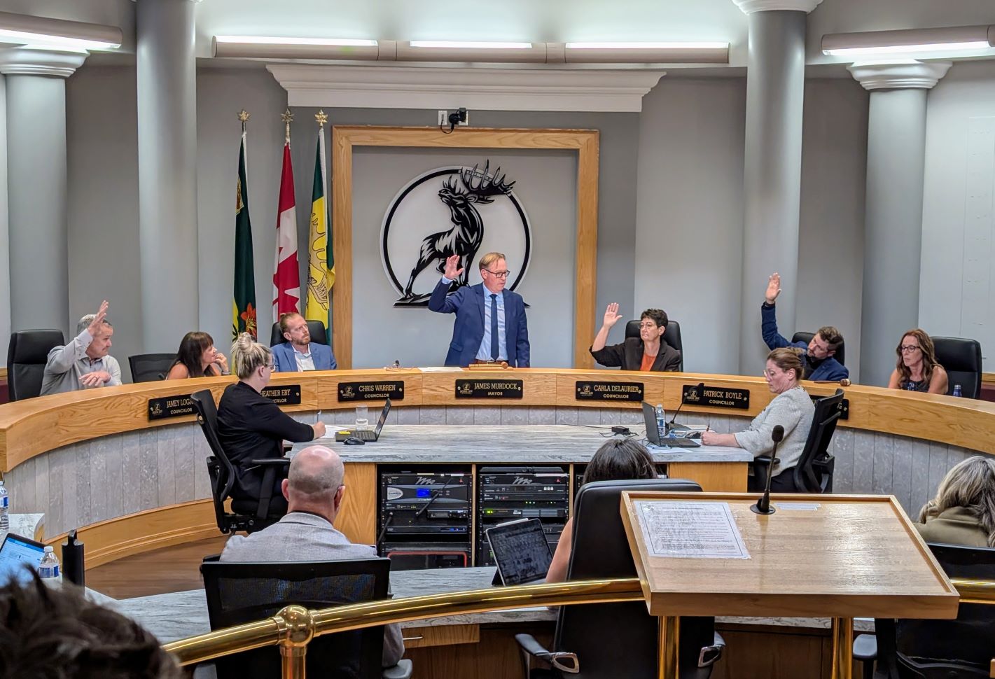Moose Jaw City Council votes 4-3 in favour of a motion redefining supportive housing as a discretionary use case (photo by Gordon Edgar)