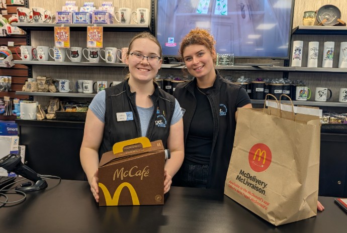 Pet Valu Mccafe coffee Break happy work winners COchrane McDoanlds