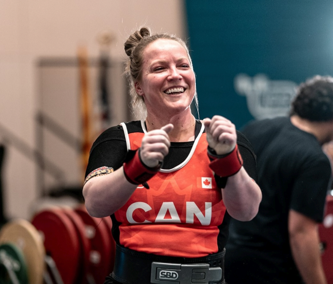 Rhaea Stinn celebrates making a lift (Rhaea Stinn/Instagram)