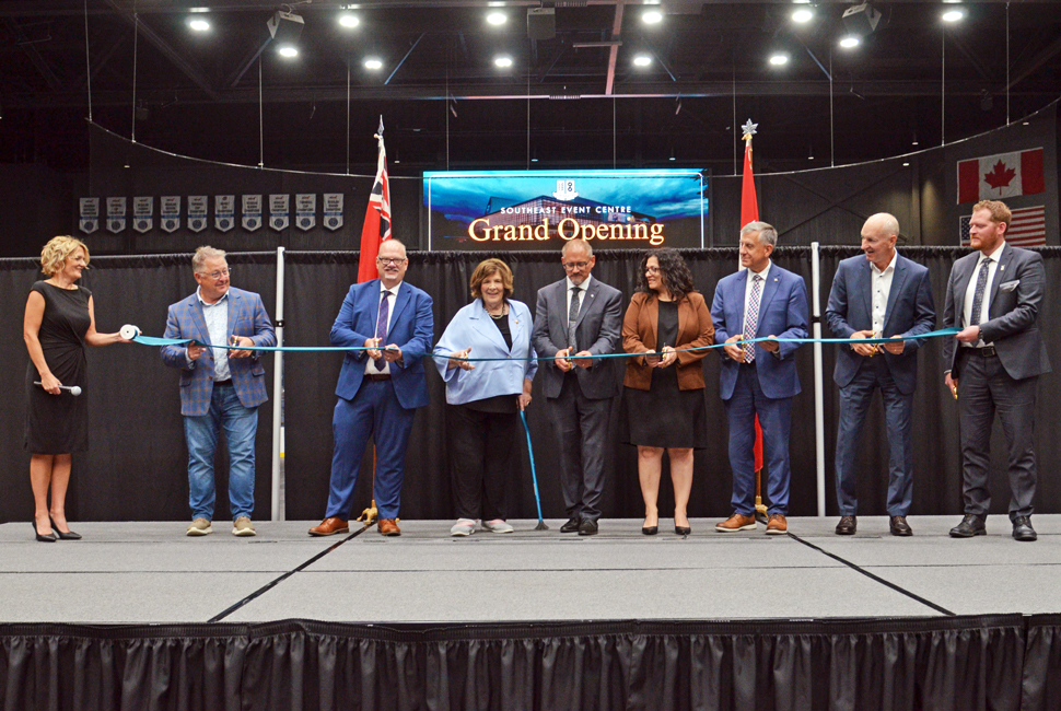 Officially opening the Southeast Event Centre with a ribbon cutting.