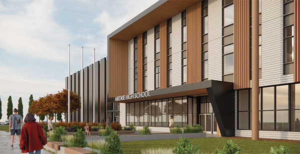 Rocky View Schools (RVS) is moving forward with a new high school in Airdrie’s Southwinds community that will create 1,810 spaces for students in Grades 10 to 12. Graphic / Rocky View Schools 