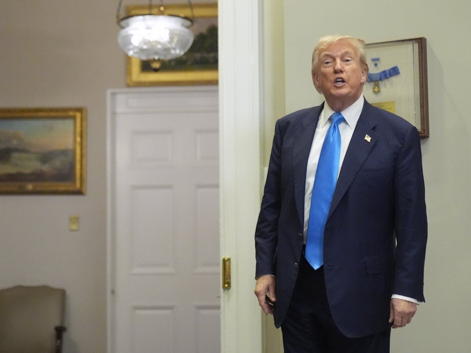 U.S. President Donald Trump leaves after an event to sign the VA Home Loan Program Reform Act into law in the Roosevelt Room at the White House on Wednesday, July 30, 2025, in Washington. (AP Photo/Mark Schiefelbein)