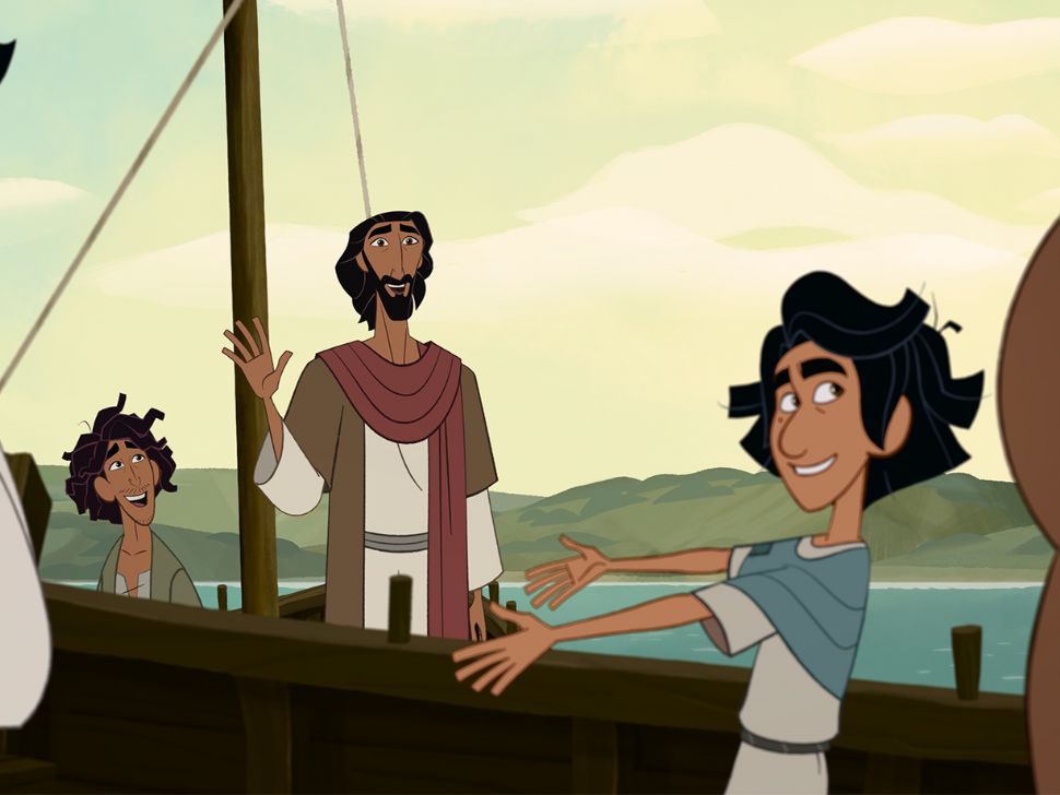 Animated depiction of Jesus in the boat with John, his disciple, on the shore. (Provided by Salvation Poem)