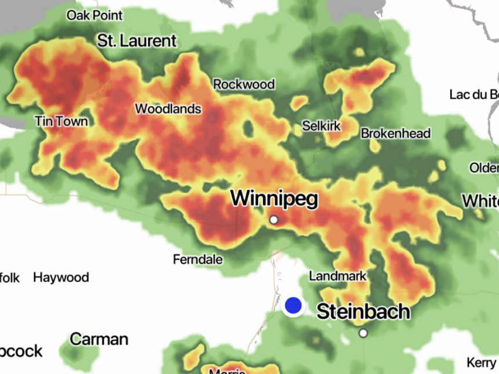 Severe thunderstorms via doplar radar on Thursday, Aug. 21 2025. 