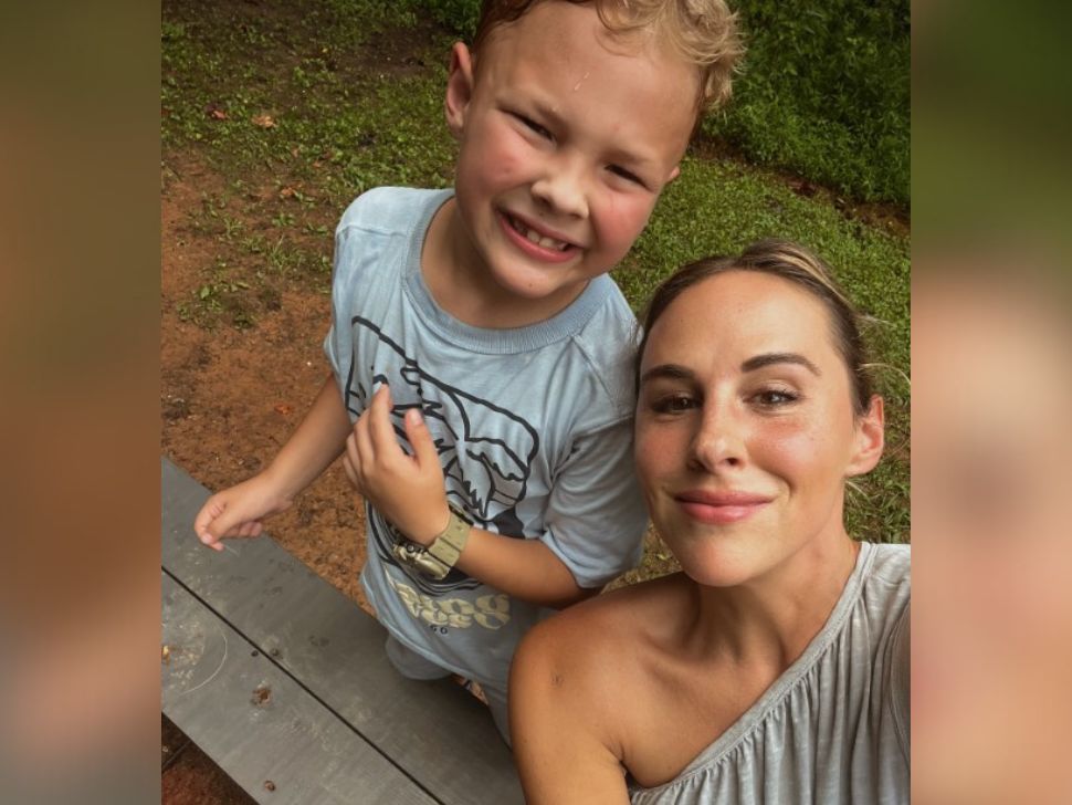 Courtney Smallbone and her son Leo. 