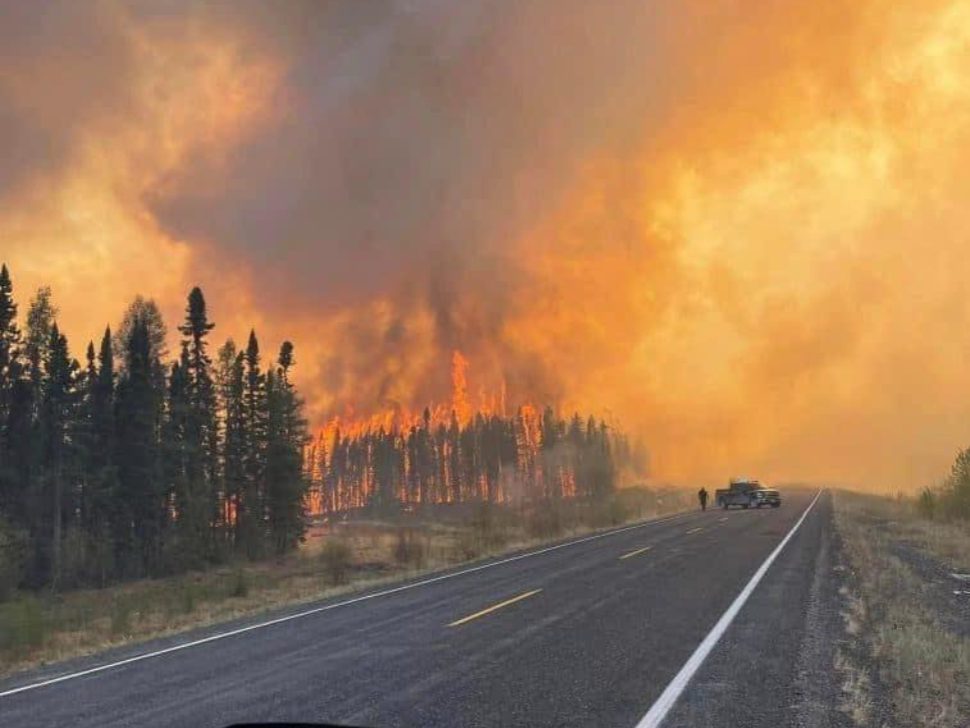 Wildfire burns through northern Manitoba
