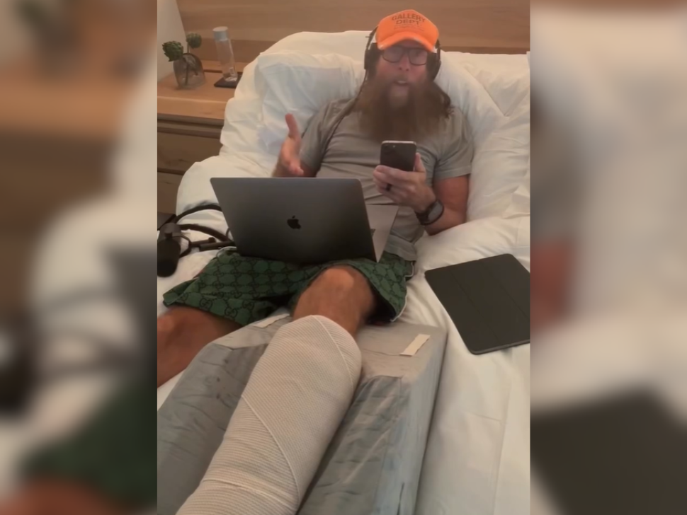 Crowder writing a song in the hospital (Instagram)
