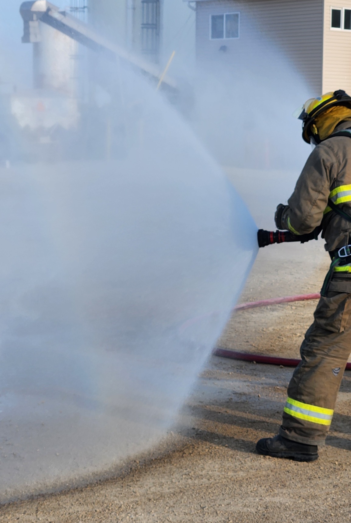 Spraying to safely create secure rescue area