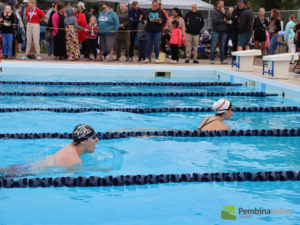 swimmers in a lane
