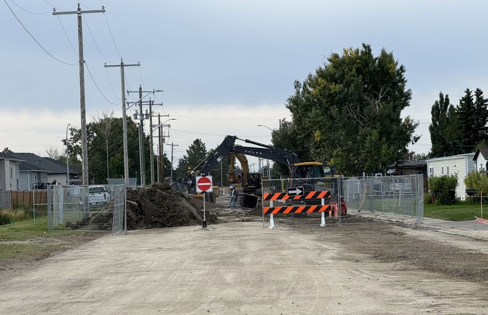 Construction in Claresholm.