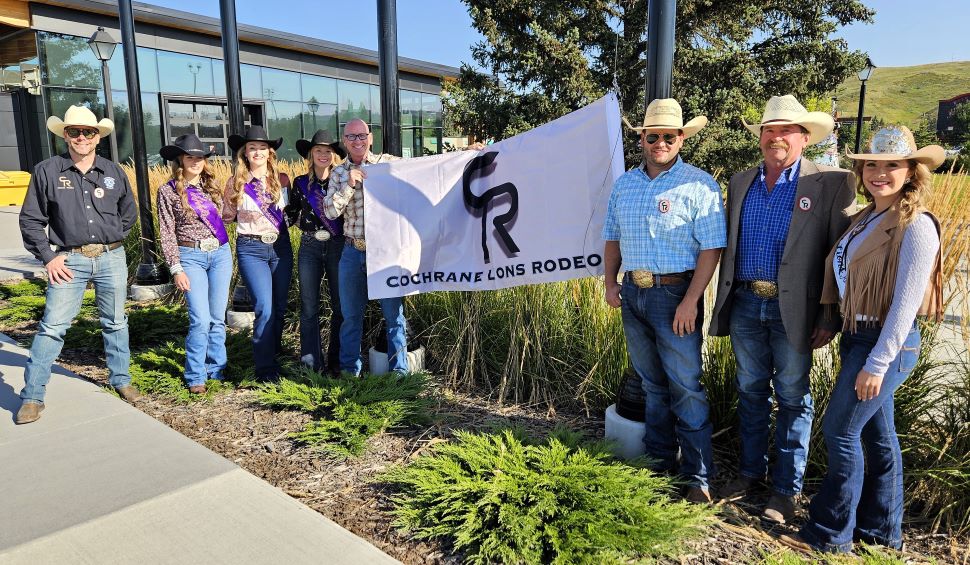 Cochrane Lions Rodeo flag raising 2025