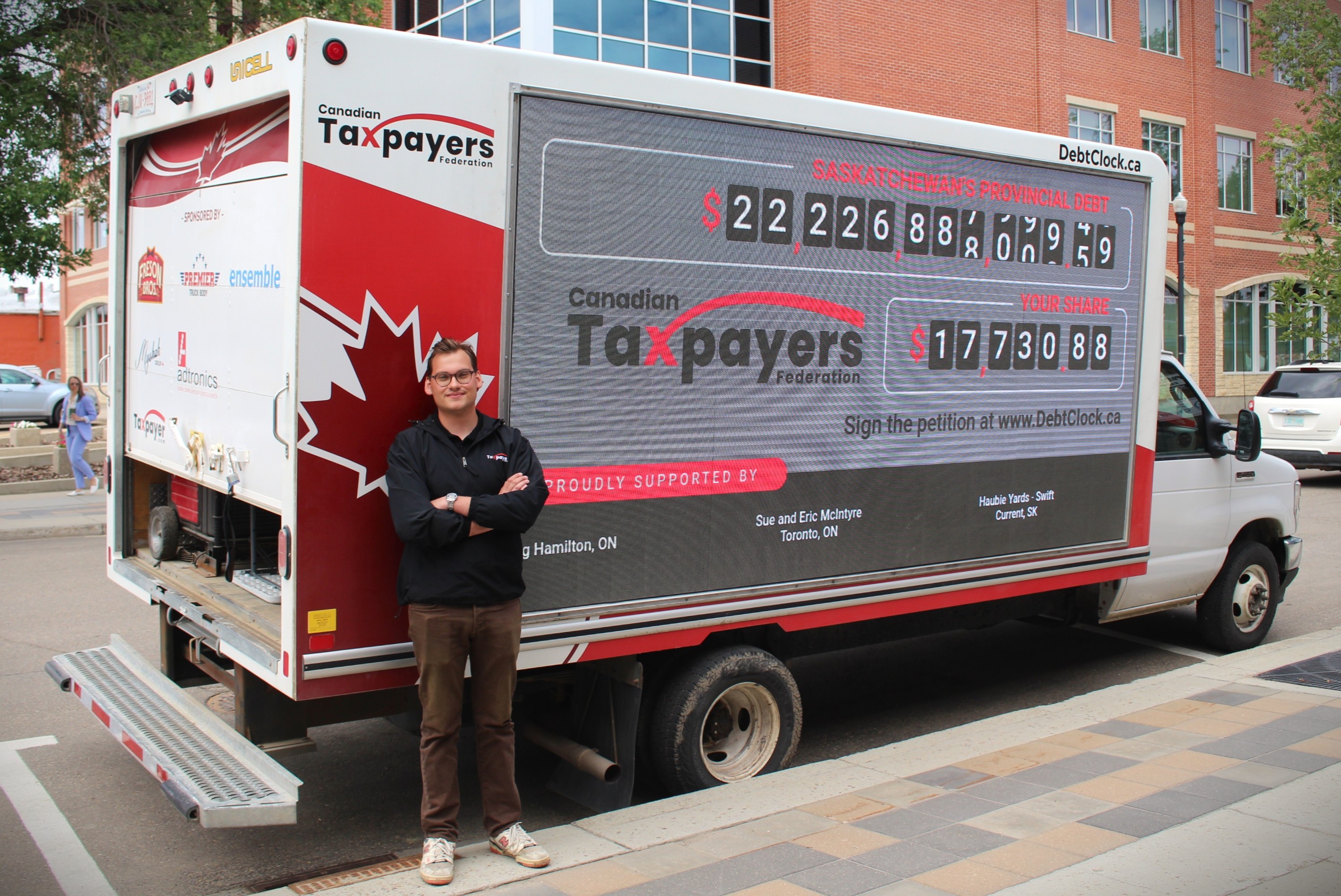 Gage Haubrich with the debt clock
