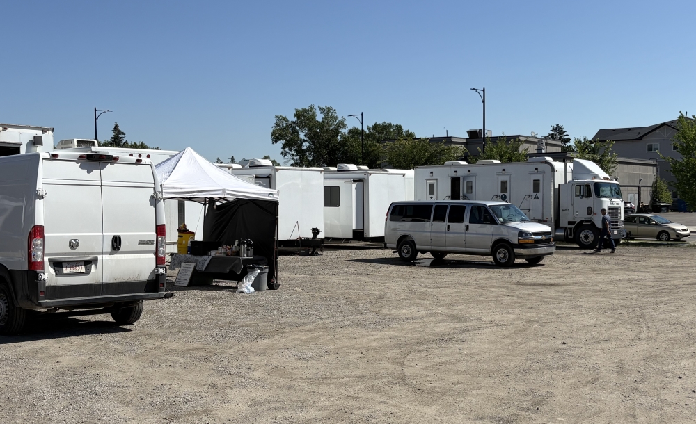 Film crews in High River