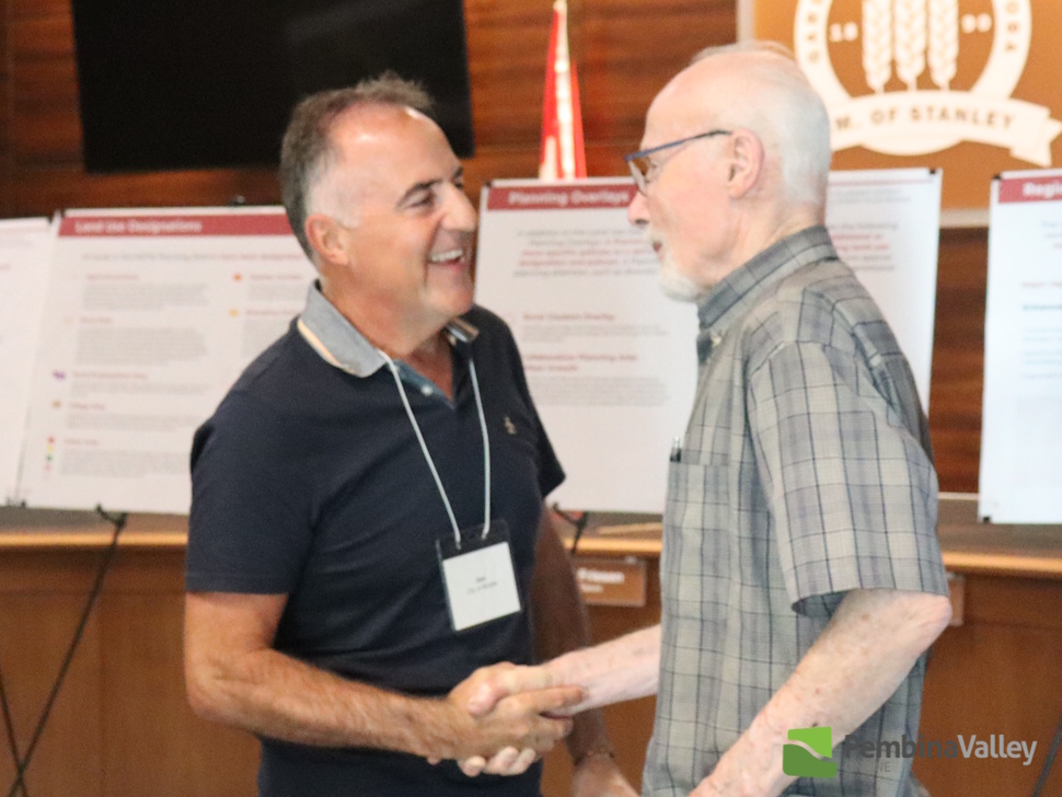 Two men talking