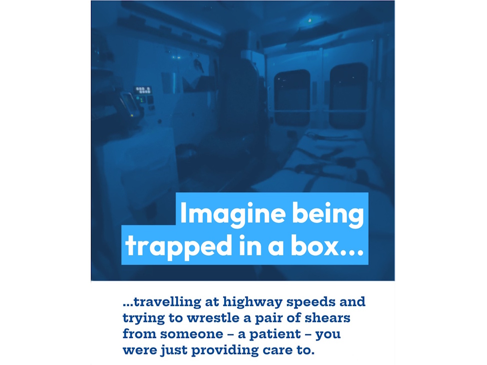 A POSTER TALKING ABOUT VIOLENCE IN AN AMBULANCE