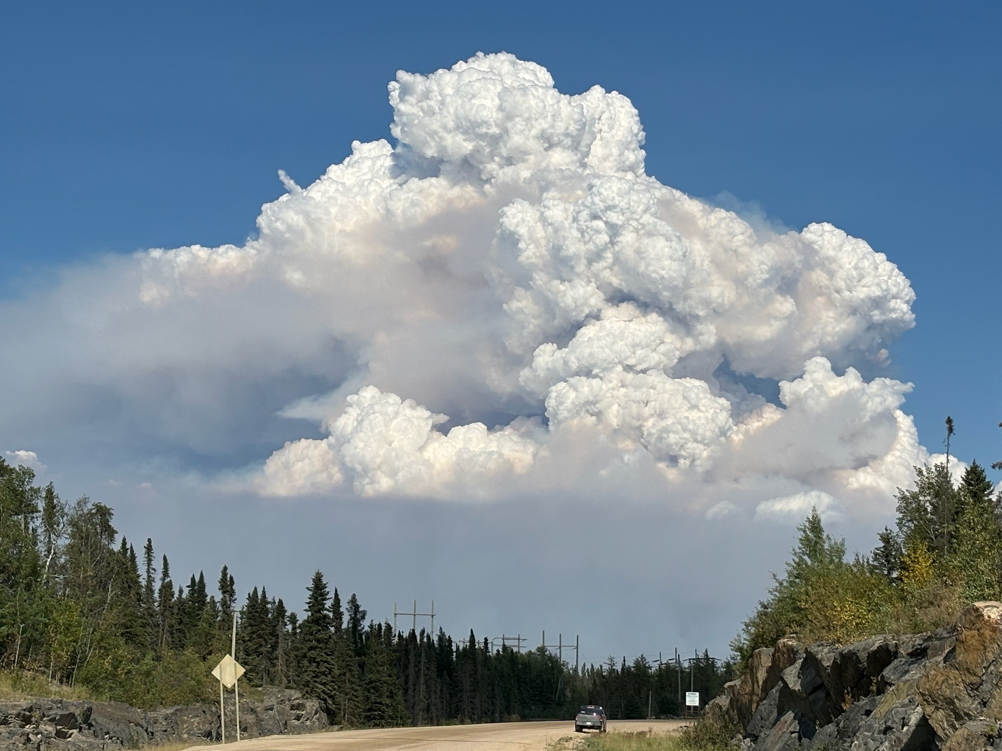 Pyrocumulus cloud over Snow Lake (Town of Snow Lake Facebook photo)
