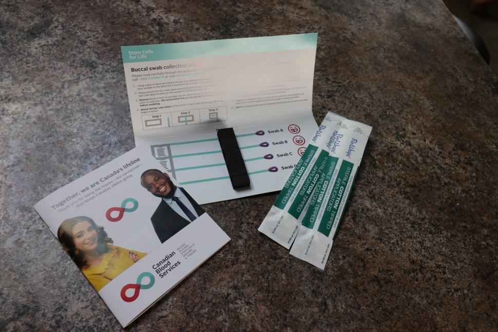 Photo of a Canadian Blood Services stem cell kit.