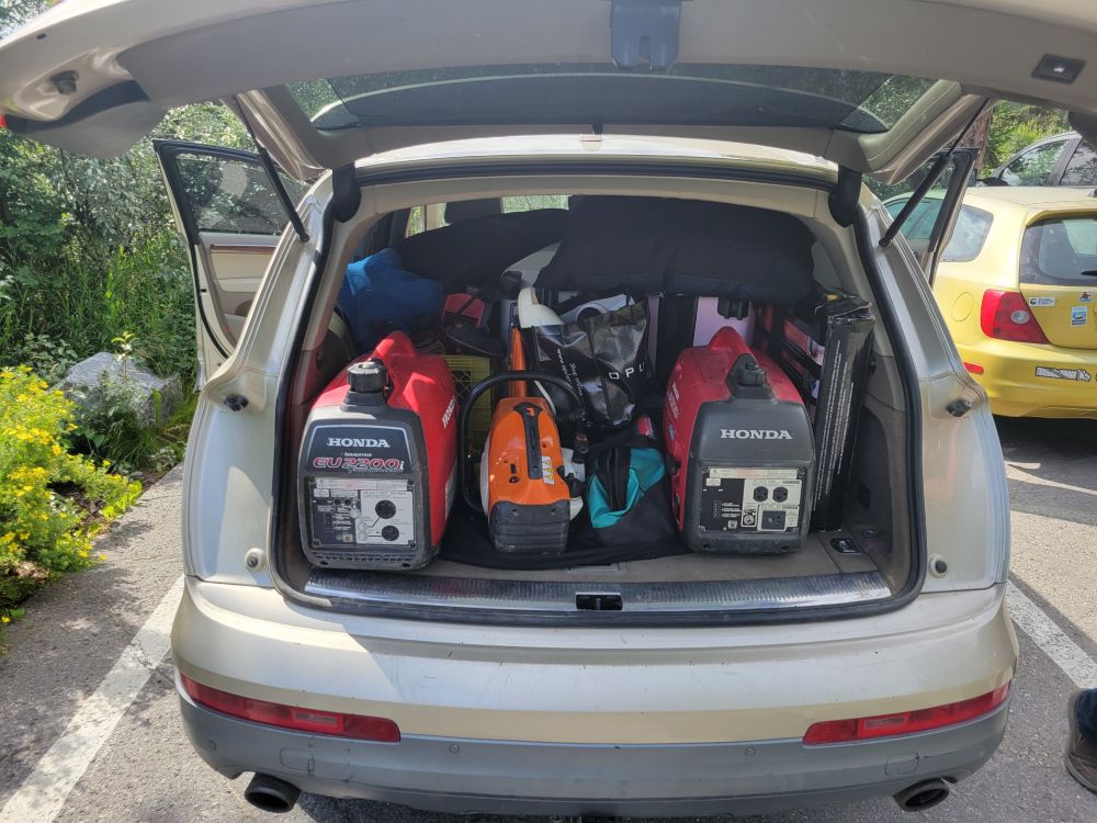 Stolen property in car.