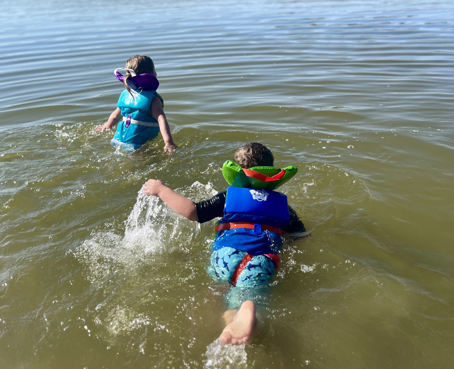 young swimmers on lake diefenbaker aug 26 photo by David Zammit