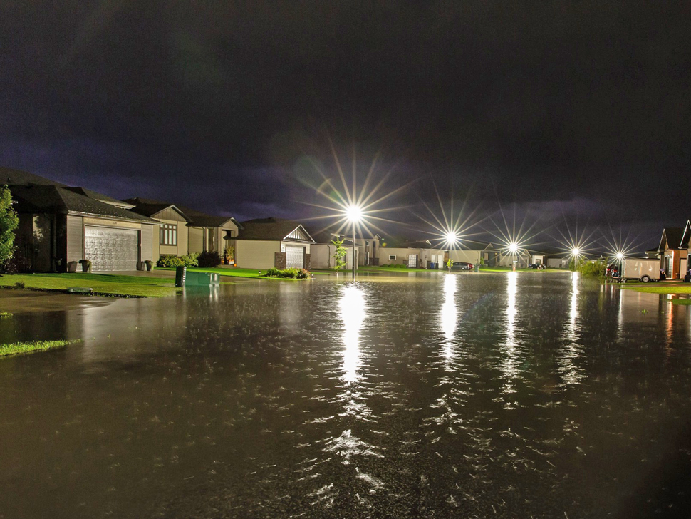 While Niverville's streets flooded with water immediately after the heavy rain, it also quickly drained away. (photo credit: Anton Shvets)