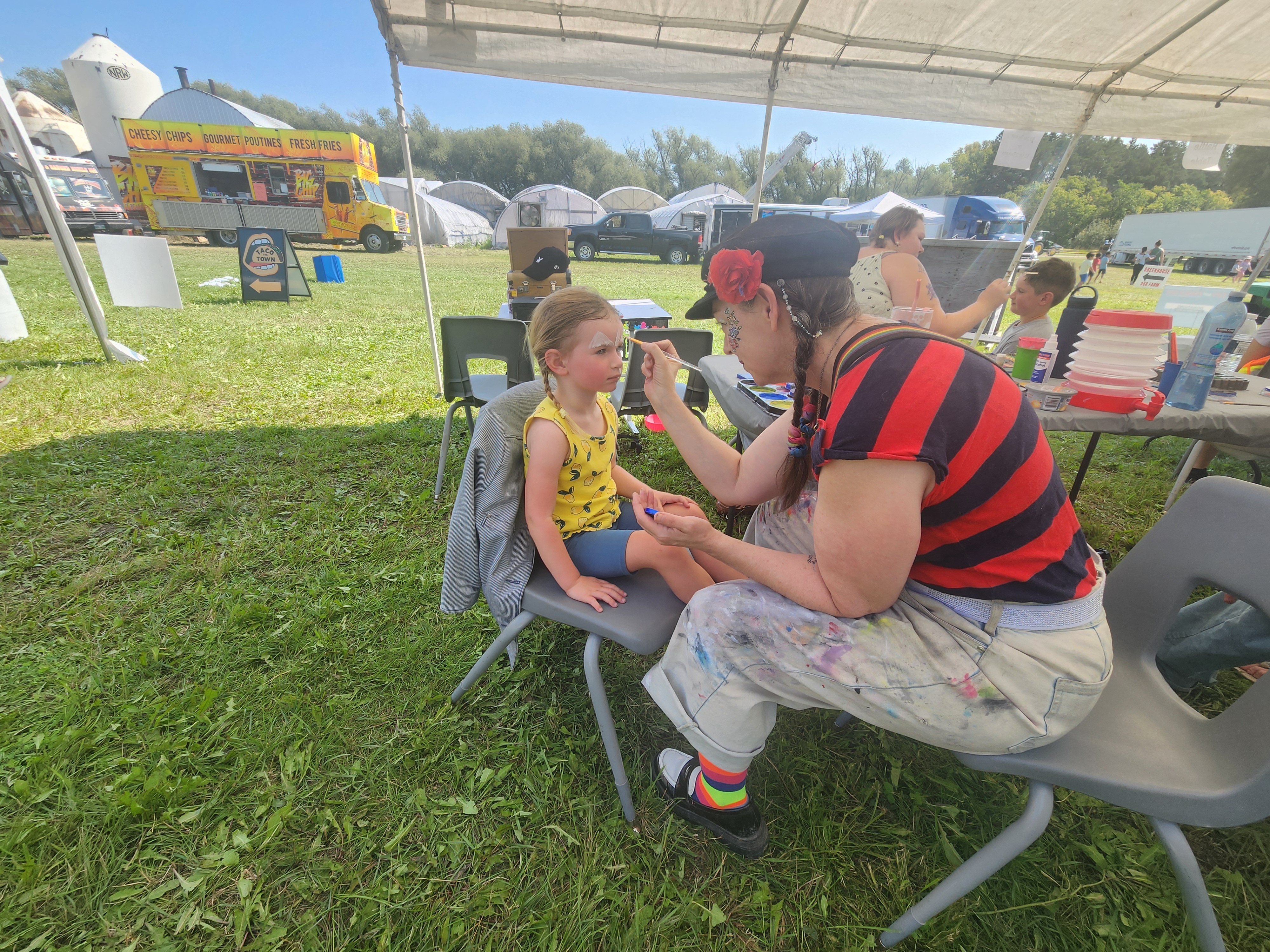 Even with the heat, it didn't stop the kids from getting their faces painted. PortageOnline/ Tristen Sokolosky