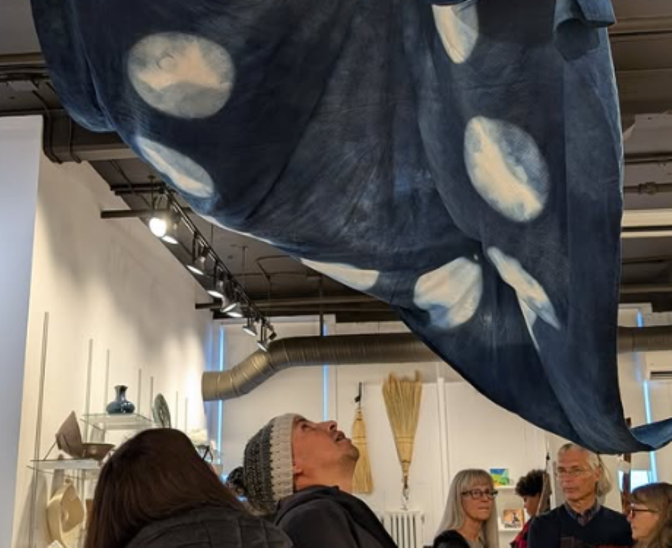 '12 Dips of Blue' by Lourdes Still on display at Manitoba Craft Council's exhibit 'It's Familiar'. (Masagana Flower Farms/Manitoba Craft Council)