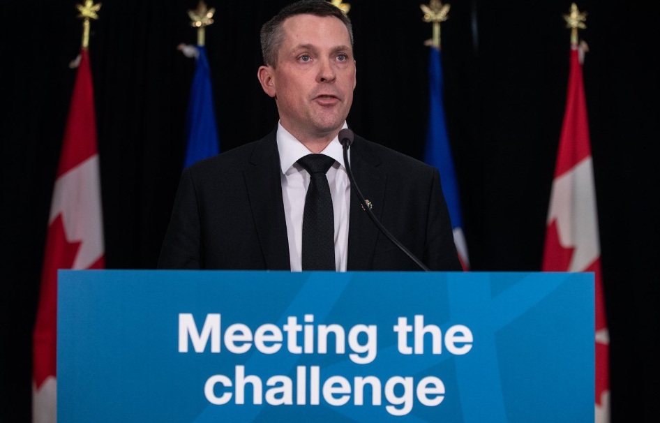 Alberta Finance Minister Nate Horner presents the Alberta 2025 budget in Edmonton, Thursday, Feb. 27, 2025. THE CANADIAN PRESS/Jason Franson