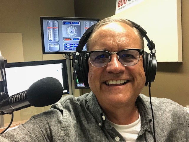 CHAB's Rob Carnie is shown in this photo - a selfie that he took in the CHAB studio