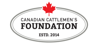 white oval with red maple leaf at top and the words Canadian Cattle Foundation ESTD 2014