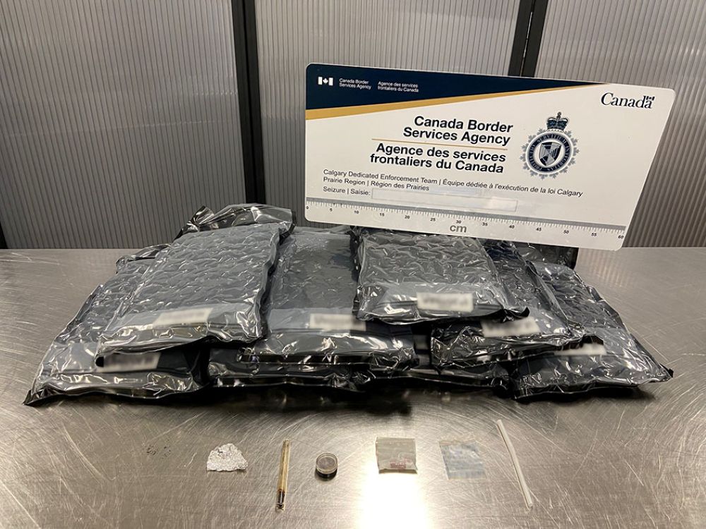 Drugs seized in luggage in airport.