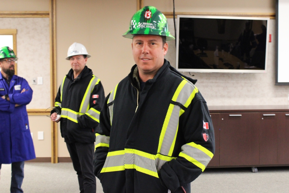 MLA for Weyburn Bengough Mike Weger, donned in PPE before touring the Whitecap Resources Weyburn Field Office.