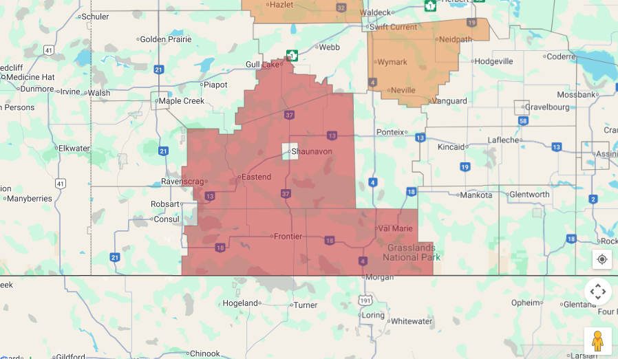 A map of the power outage
