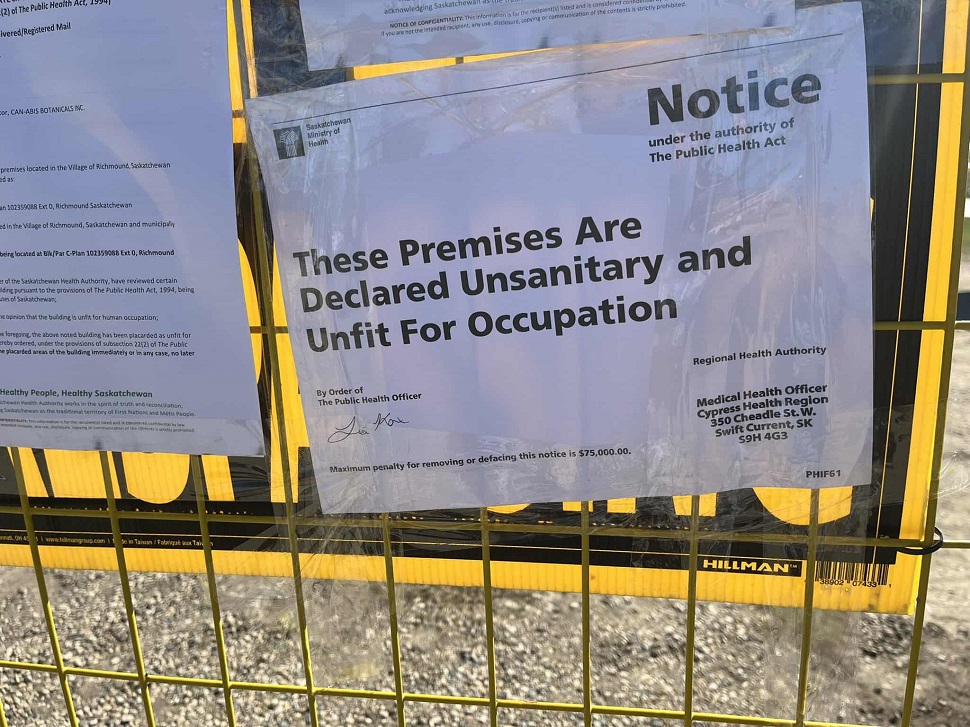 One of the notices posted at the gate of the former Richmound School. (photos courtesy of Jenny Hagan)