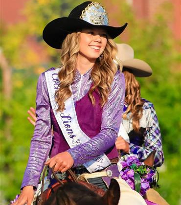 Sonja Rodeo Queen Cochrane Lions ride horse  