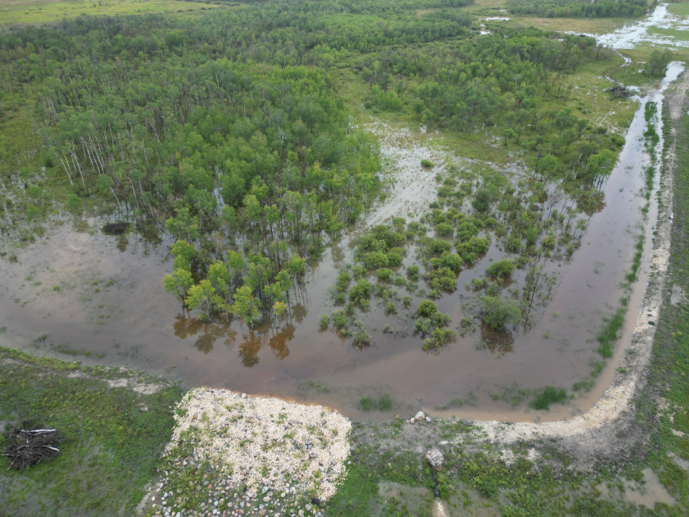 Dry Dam in RM of Hanover after Sept. 11 (photo provided by SRRWD)