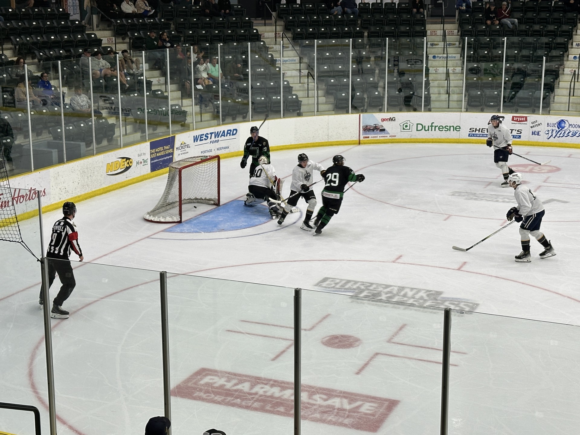 Dawson Madden celebrates his goal in preseason action. Portage Terriers/Cody Buhler