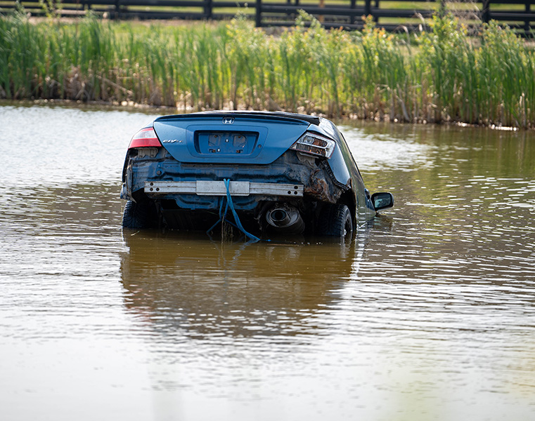 sinking car