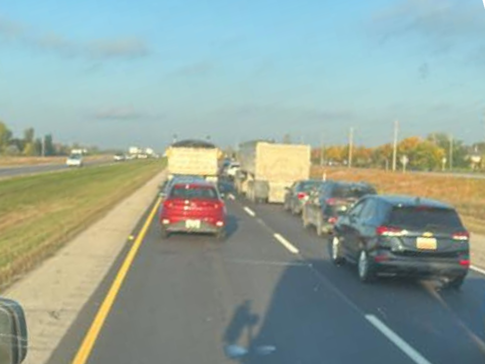 Traffic backed up on north Perimeter Highway