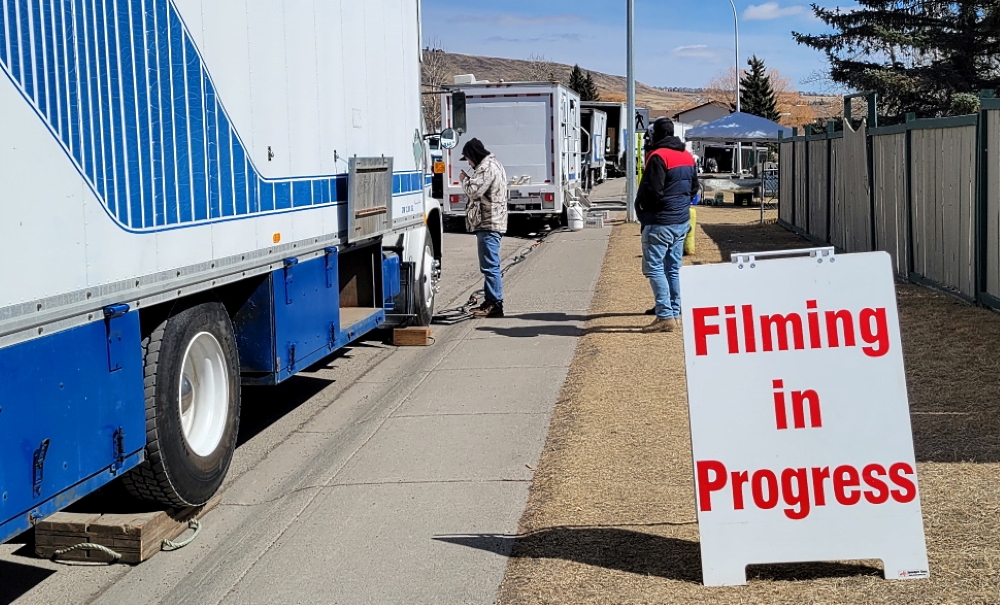 Filming sign. 