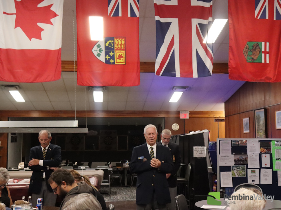 a person speaks in the Morden Legion