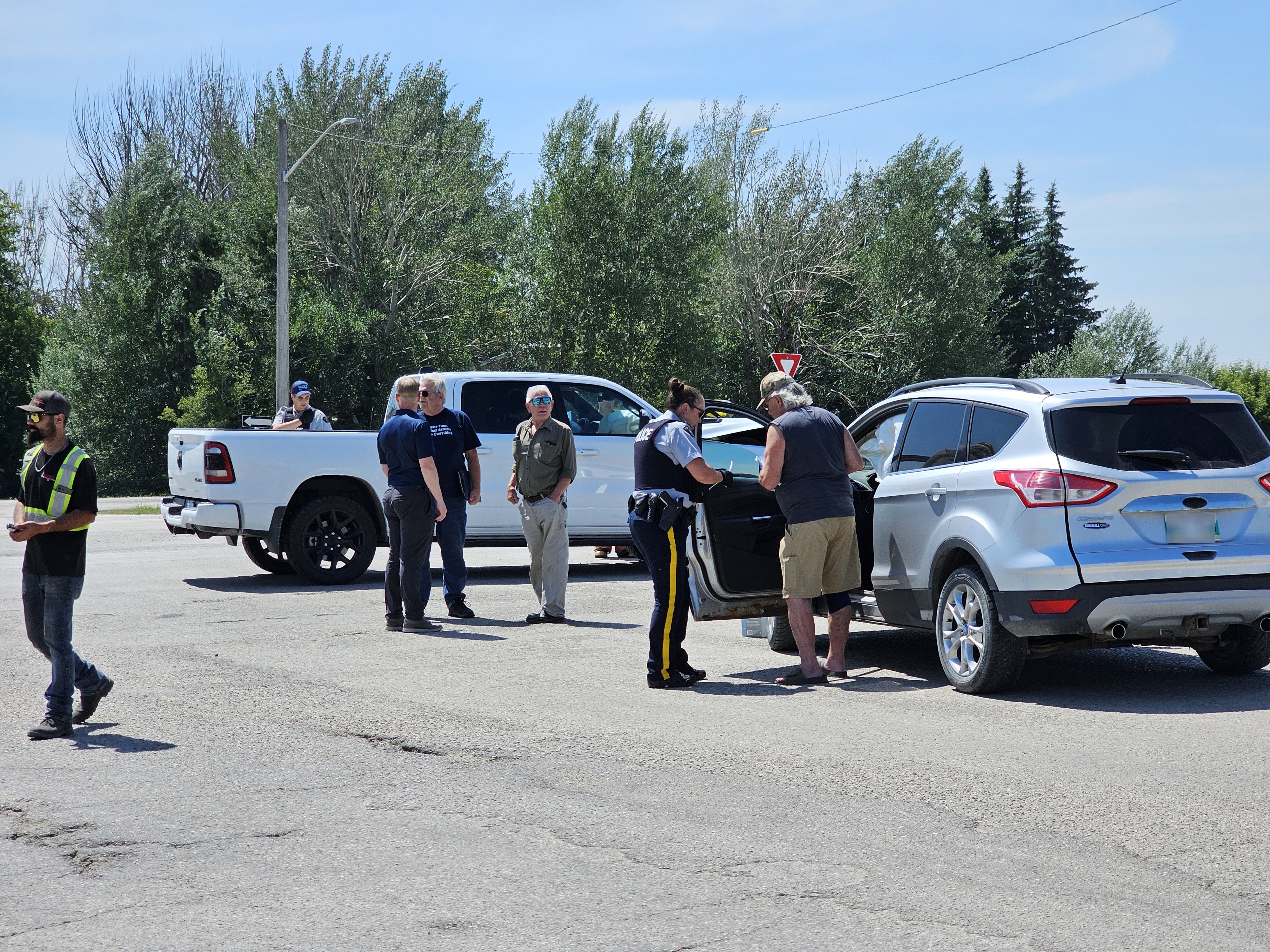 The occupants of the vehicles appeared to be on their feet and able to move