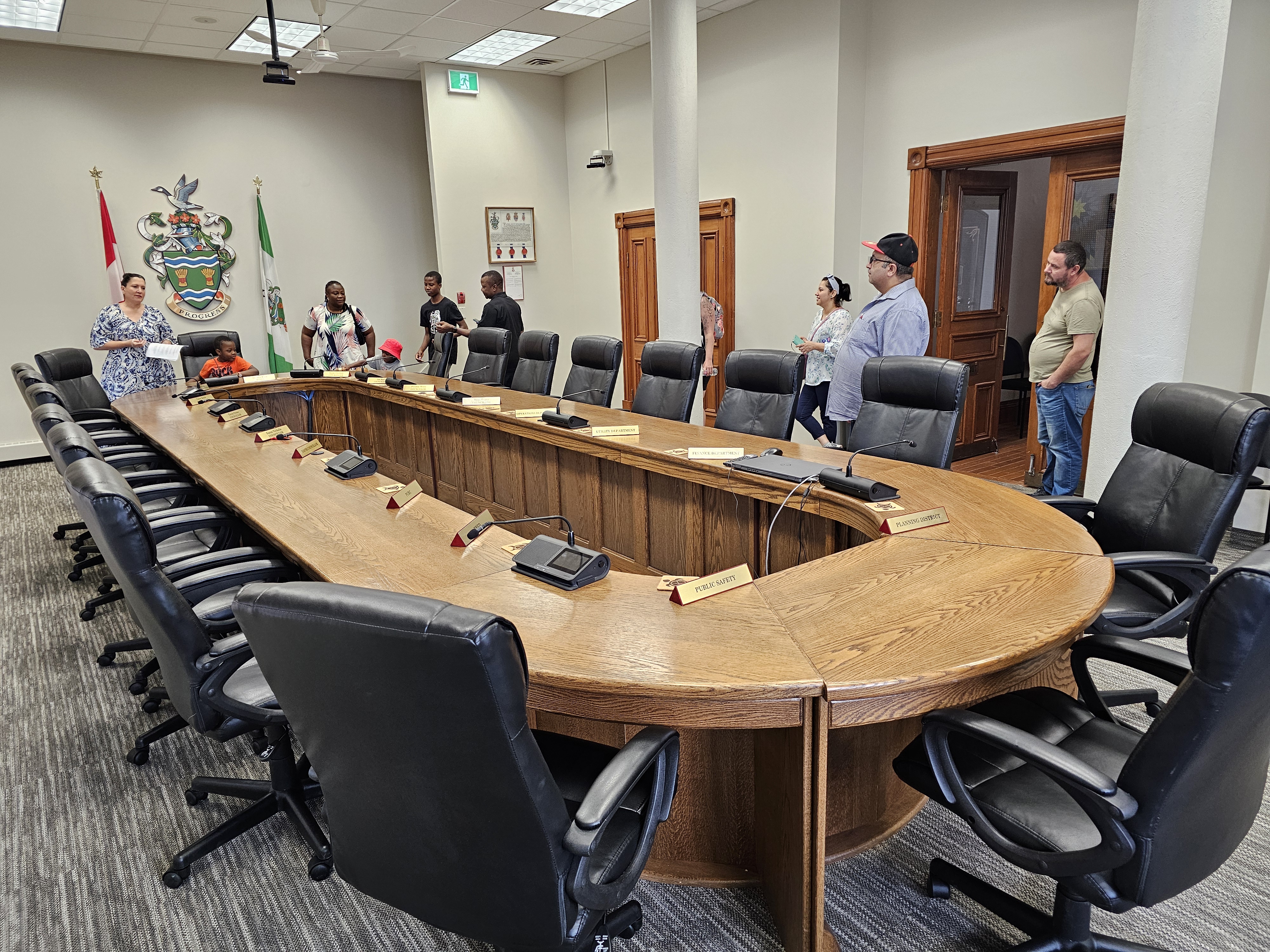 The group gets to step inside city council chambers