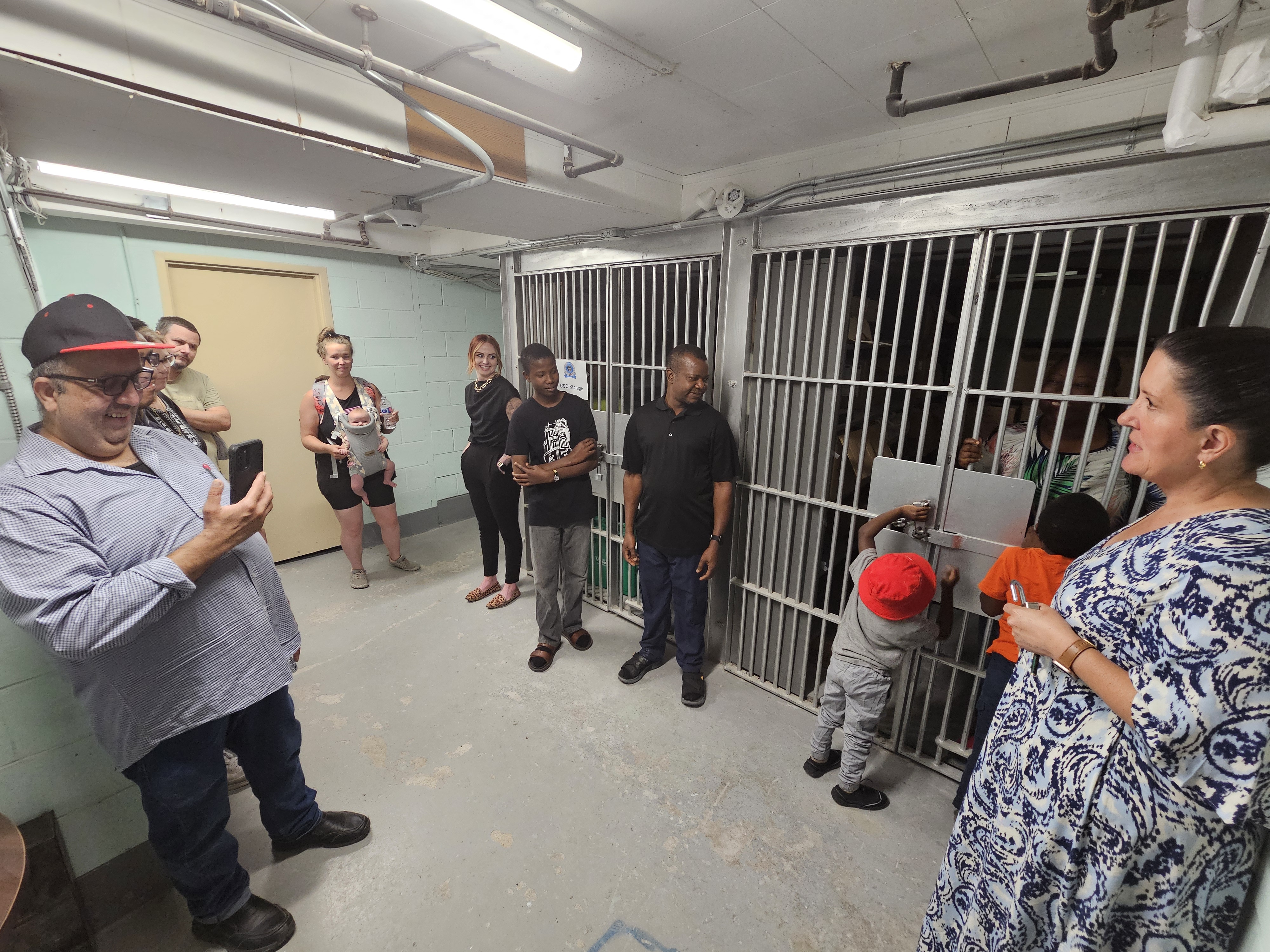 The group sees the jail cells on the basement level